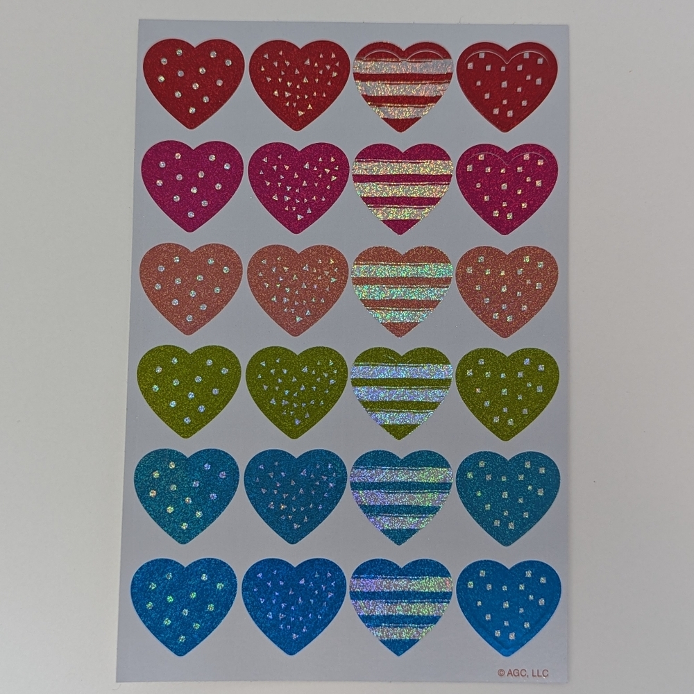 American Greetings Colorful Heart Stickers Vintage